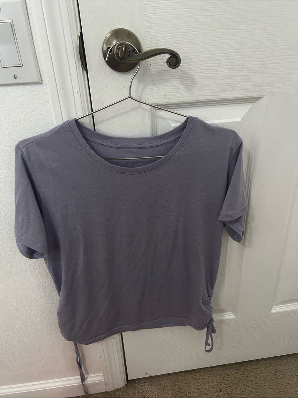 Casual Lavender Drawstring Tee - Women